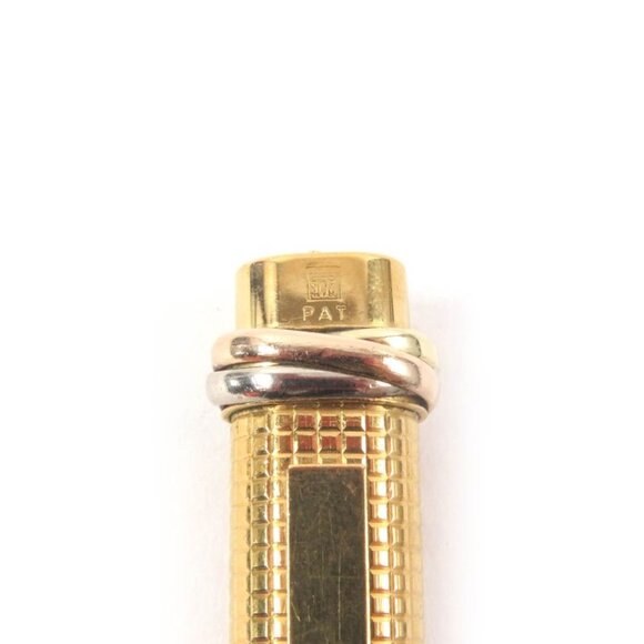 Cartier Vintage Block Check Trinity Double C Logo Capped Ballpoint